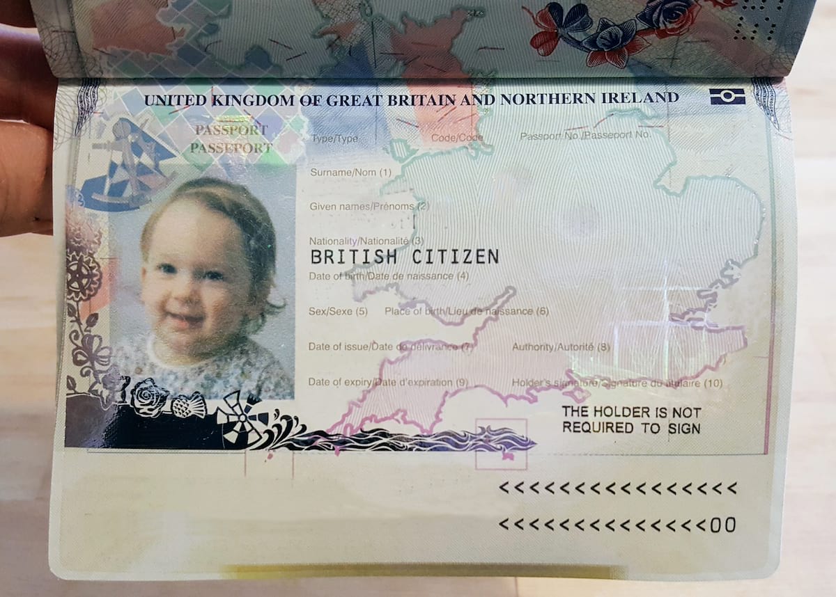 British Passport example