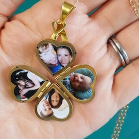 A locket with photos in it