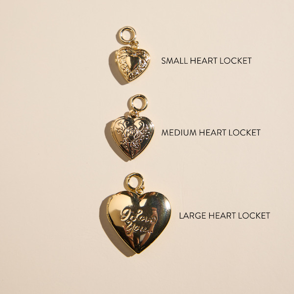 Nickel & Suede three locket sizes