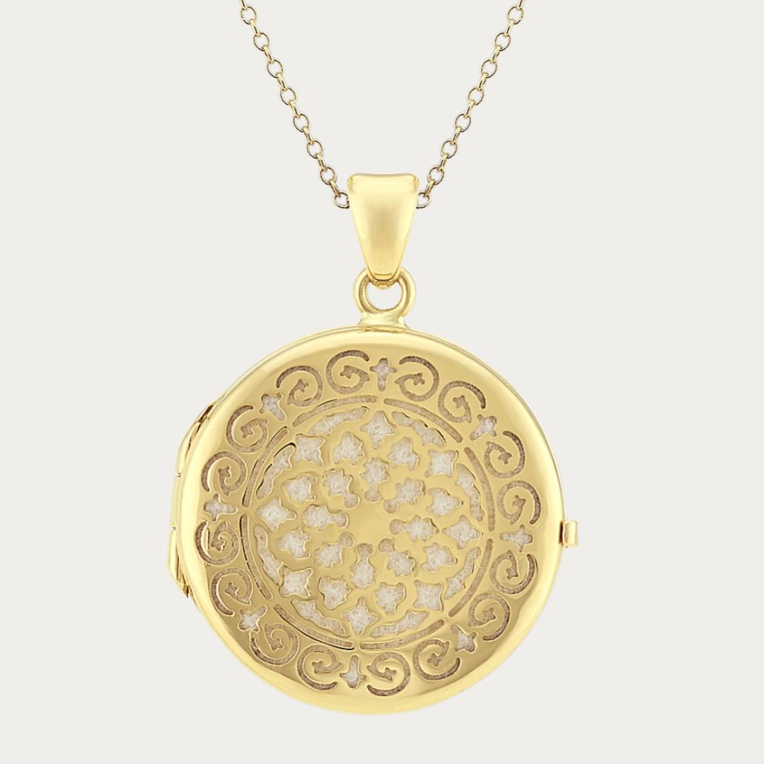 Shane Co. Engraved Locket in 14k Yellow Gold (22 in)